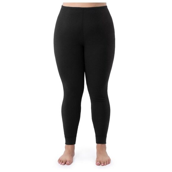 Black Fruit of the Loom Women's Eversoft Waffle Thermal Pants Size L - Picture 3 of 8